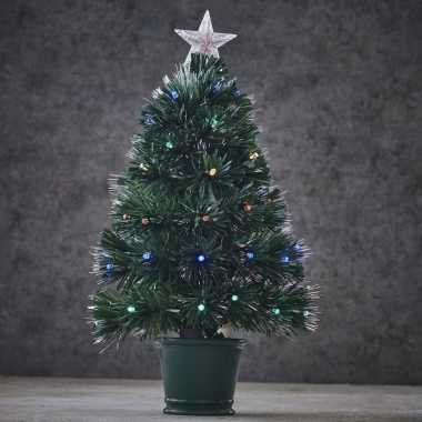 Fibre optic kunst kerstboom met verlichting 60 cm