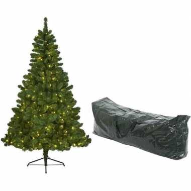 Kunst kerstboom imperial pine met verlichting 210cm en opbergzak