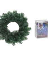 Dennenkrans deurkrans 35 cm inclusief gekleurde kerstverlichting