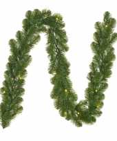 Dennenslinger dennen guirlande groen met kerstverlichting 20 x 180 cm