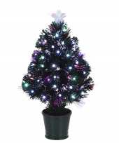 Fiber optic kerstboom kunst kerstboom met verlichting en piek ster 60 cm