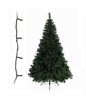 Groene kunst kerstboom 150 cm inclusief gekleurde kerstverlichting