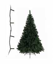 Groene kunst kerstboom 150 cm inclusief warm witte kerstverlichting