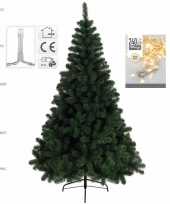 Kunst kerstboom kunstboom 180 cm inclusief warm witte verlichting